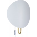 Spargo white & brass round wall lamp with plug DFTP
