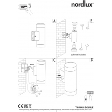Kinkiet ogrodowy Tin Maxi Double galwanizowany Nordlux