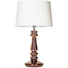 Lampa stołowa szklana z abażurem Petit Trianon Copper Biała 4Concept do sypialni, salonu i przedpokoju.