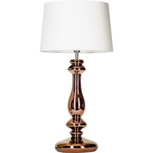 Lampa stołowa szklana z abażurem Versailles Copper Biała 4Concept do sypialni, salonu i przedpokoju.