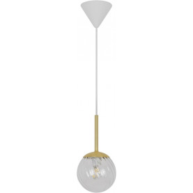 Lampa wisząca szklana kula art deco Chisell 15cm przeźroczysty/mosiądz Nordlux