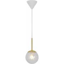 Lampa wisząca szklana kula art deco Chisell 15cm przeźroczysty/mosiądz Nordlux