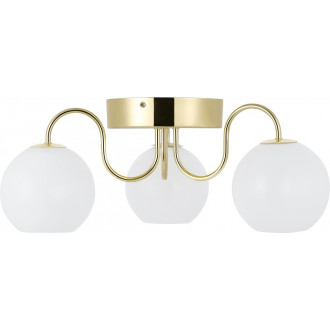 Franca III 46cm opal&brass ceiling lamp with 3 glass globes Nordlux