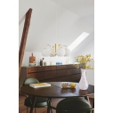 Lampa wisząca 4 szklane kule Franca IV 46cm opal/mosiądz Nordlux