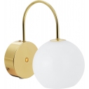 Franca opal&brass glass globe wall lamp Nordlux