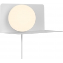 Glass wall lamp with shelf and plug lilibeth white Nordlux
