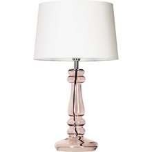 Lampa stołowa szklana glamour Petit Trianon Transparent Copper Biała 4Concept do sypialni, salonu i przedpokoju.