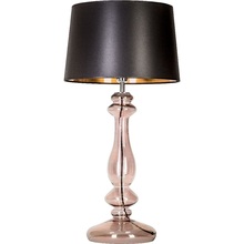 Lampa stołowa szklana glamour Versailles Transparent Copper Czarna 4Concept do sypialni, salonu i przedpokoju.