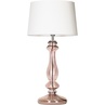 Lampa stołowa szklana glamour Versailles Transparent Copper Biała 4Concept do sypialni, salonu i przedpokoju.