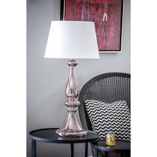 Lampa stołowa szklana Louvre Transparent Copper Biała 4Concept do sypialni, salonu i przedpokoju.