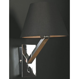 Modern wall lamp with shade Orlando Black/Satin/Brushed Metal MaxLight 2