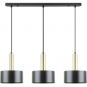 Leo 80cm black&gold art deco 3-light pendant lamp ZumaLine
