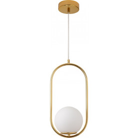 Lampa wisząca szklana kula glamour Costa Solo 20cm biało-złota Step Into Design