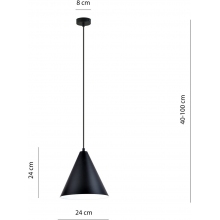 Lampa wisząca stożek Rebel 23,5cm czarno-biała Emibig