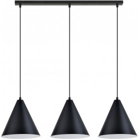 Rebel 93cm black&white 3-spot pendant lamp Emibig