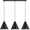 Lampa wisząca 3 punktowa na listwie Rebel 93cm czarno-biała Emibig