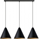 Lampa wisząca 3 punktowa na listwie Rebel 93cm czarno-złota Emibig
