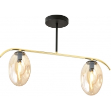 Lampa sufitowa szklana Fines II 58,5cm bursztynowy/złoty/czarny Emibig