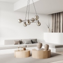 Lampa wisząca szklane kule nowoczesne Azura VI 75cm grafit/czarny Emibig