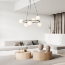 Lampa wisząca szklane kule nowoczesne Azura VI 75cm biały/czarny Emibig