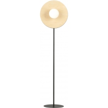 Lampa podłogowa ze sklejki Soho drewno/opal/czarny Emibig