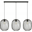 Lampa wisząca druciana 3 punktowa na listwie Onyx 120cm czarna Emibig