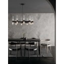 Żyrandol wiszący szklany Epoch XX 85cm czarny mat/przeźroczysty/matowe szkło