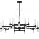 Żyrandol wiszący szklany Epoch XXX 120cm czarny mat/przeźroczysty/matowe szkło