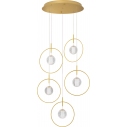 Ring Ball V 47cm acrylic&gold glamour 5-light pendant lamp