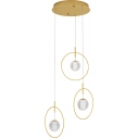 Ring Ball III 37cm acrylic&gold glamour 3-light pendant lamp