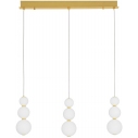 Lampa wisząca szklane kule glamour na listwie Eloise III LED 70cm biały opal/złoty
