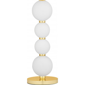 Eloise LED opal&gold glass globes glamour table lamp white