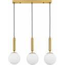 Impress 60cm white opal&brass 3 glass globes pendant lamp