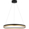 Lampa wisząca okrągła Davis LED 60cm czarny/złoty mosiądz