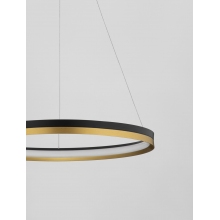 Lampa wisząca okrągła Davis LED 60cm czarny/złoty mosiądz