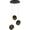 Case LED 48cm black&gold modern 3-light pendant lamp