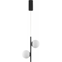 Nebbia 28.5cm white&black pendant lamp with 2 glass spheres