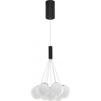 Lampa wisząca szklane kule Nebbia VII 36cm biało-czarna