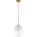 Lampa wisząca szklana Rabell 18cm biało-mosiężna