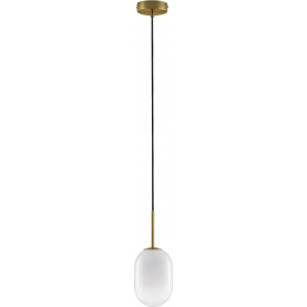 Rabell 12cm white&brass glass pendant lamp