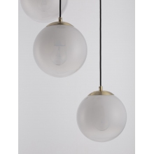 Lampa wisząca 3 szklane kule Lian 30cm biały gradient/mosiądz