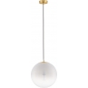 Lampa wisząca szklana kula Lian 30cm biały gradient/mosiądz