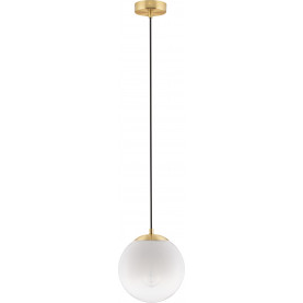 Lampa wisząca szklana kula Lian 20cm biały gradient/mosiądz