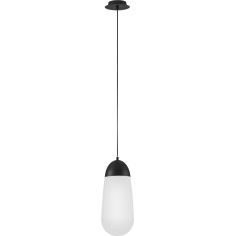 Lampa wisząca szklana Ellipse 18cm biało-czarna