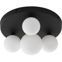 Edwin 28cm white&black ceiling lamp with 4 glass spheres