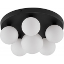 Edwin 36cm white&black ceiling lamp with 6glass spheres