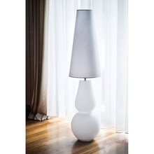 Lampa stołowa szklana Milano White Biała 4Concept do sypialni, salonu i przedpokoju.