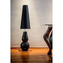 Lampa stołowa szklana Milano Black Czarna 4Concept do sypialni, salonu i przedpokoju.