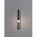 Lampa wisząca szklana retro Riffed 6cm szara