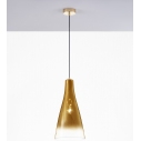 Lampa wisząca szklana stożek Taper 23cm złota